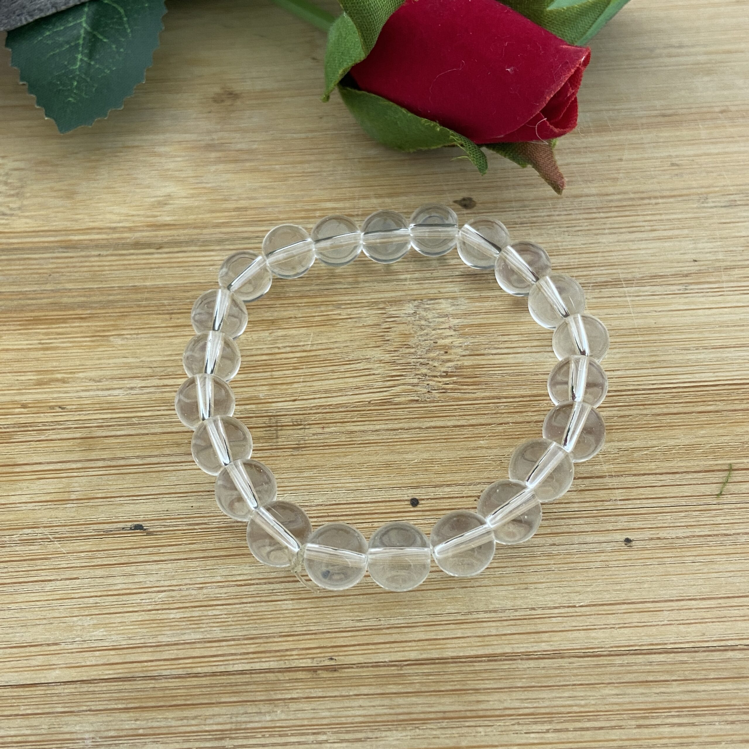 Clear Quartz Beaded Bracelet, Handmade Jewelry, Gift For Her - Image 2